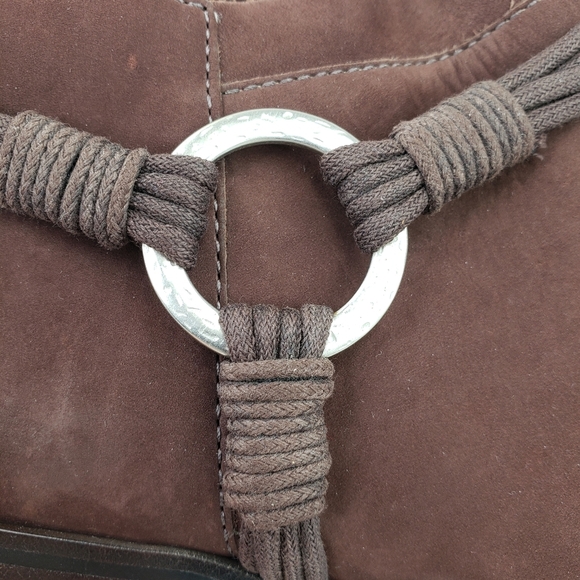 Bernardo Brown Nubuck Harness Pull On Cowgirl Western Short Booties Sz 8.5M - Picture 11 of 12